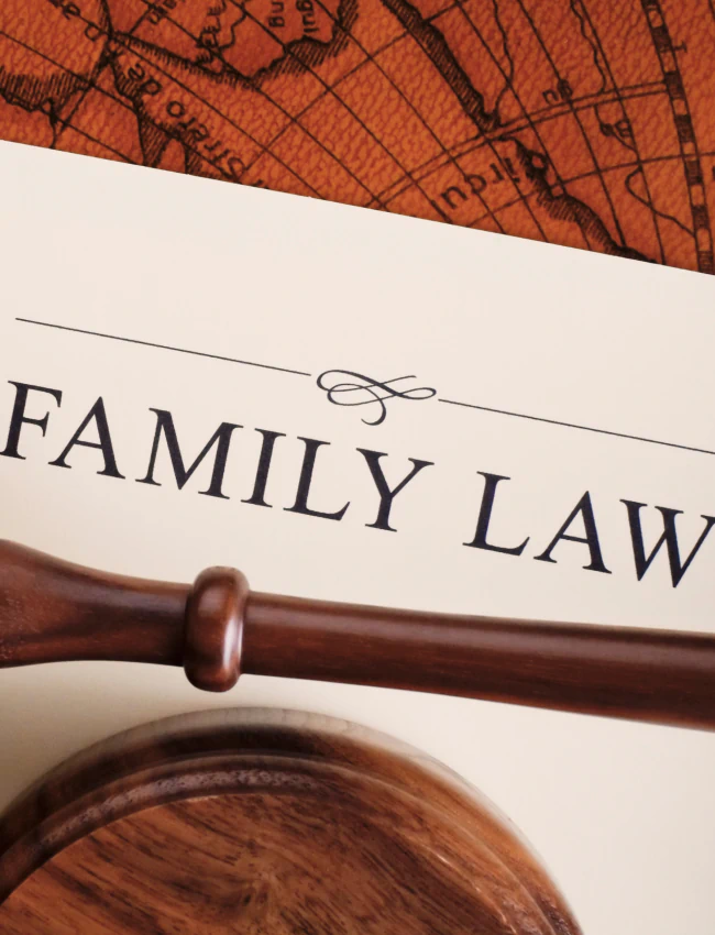 family law book and a gavel